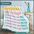 thumbnail image 2 of Five Grounding Techique Flannel Throw Blanket Warm Cozy Soft Funny Print Blankets, 2 of 5