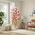 thumbnail image 5 of Djiypn 2 Pcs Artificial Hanging Flowers Fake Hanging Plants Morning Glory Flowers Vine Garland for Home Indoor Outdoor Garden Patio Yard Room Porch Wedding Decoration, 29.5in, Pink, 5 of 9