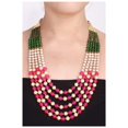 thumbnail image 2 of Ratnavali Jewels Pearl Green Multi Layer Strand Moti Mala Beads Party Wear Necklace Jewelry Women RVA647 (Pink), 2 of 4