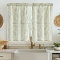 thumbnail image 5 of Curtainking Linen Kitchen Curtains 26x36 inch Farmhouse Floral Print Rod Pocket Curtains Cafe Curtains Small Window Curtains 2 Panels Sage on Beige, 5 of 9