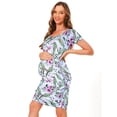 thumbnail image 7 of Bearsland Female Short Sleeve Knee-Length Maternity Dress Side Ruched Pregnancy Bodycon Dress 2-Pack, 7 of 7
