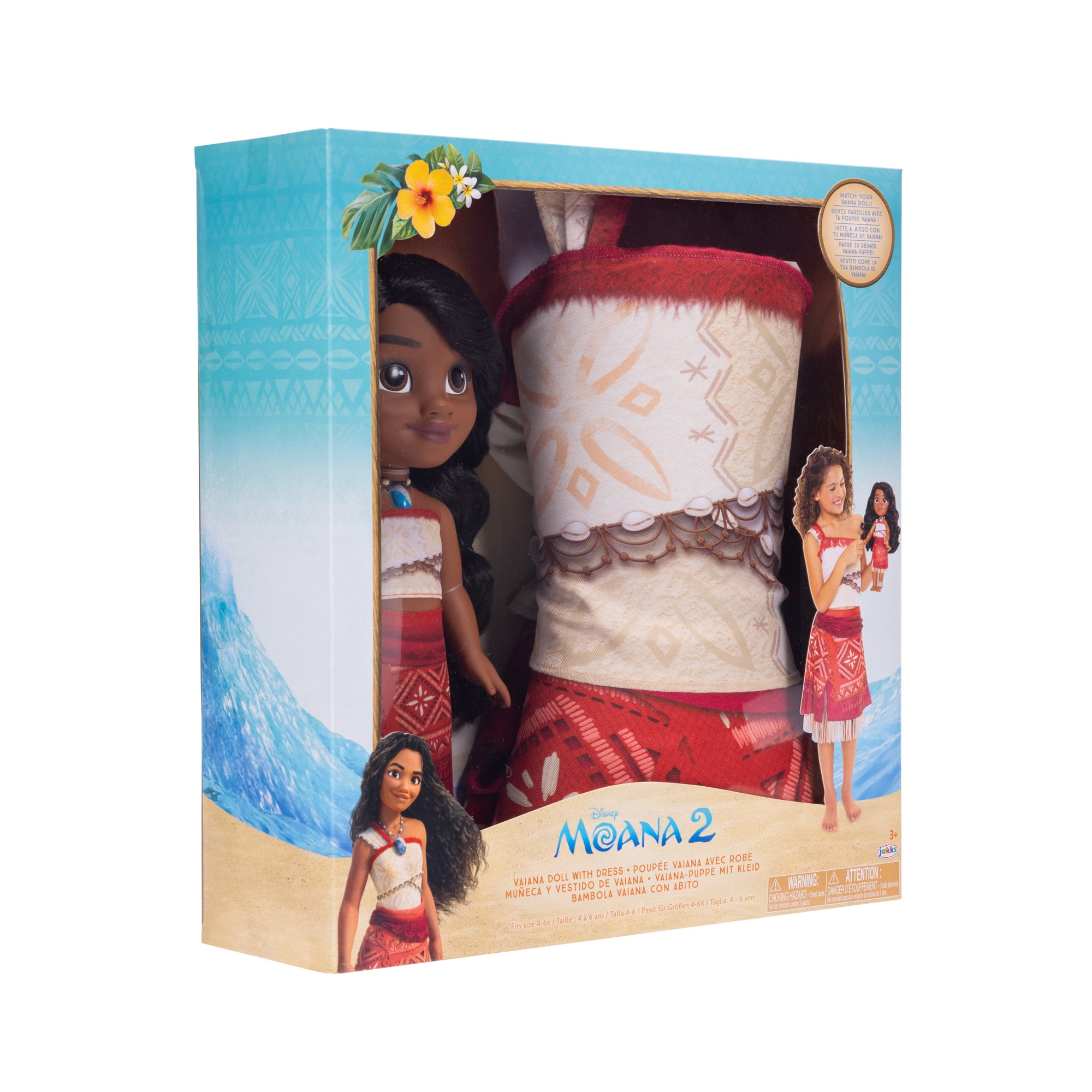 Disney Princess Moana Doll with Girl Sized Dress Like Your Doll Outfit
