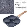 thumbnail image 3 of Gieenan 4 Holes Egg Frying Pan Breakfast Burger Steak Non Stick Cooker with Wood Handle, 3 of 9