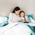 thumbnail image 5 of Homewish Abstract Stripes Bedding Comforter Set 2pcs for Teens Boys Girls,Geometric Lines Twin Comforter Sets Microfiber,Teal White Gradient Breathable Bedding Set,Luxury Bedroom Decor,Reversible, 5 of 8