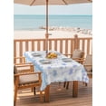 thumbnail image 2 of Outdoor Tablecloth with Umbrella Hole for Patio/Picnic/Party/Camping, Blue Purple Palm Trees Waterproof Table Cloth Rectangle Table Cover Washable, Summer Tropical Coastal Plaid Strip (60"x 120"), 2 of 9