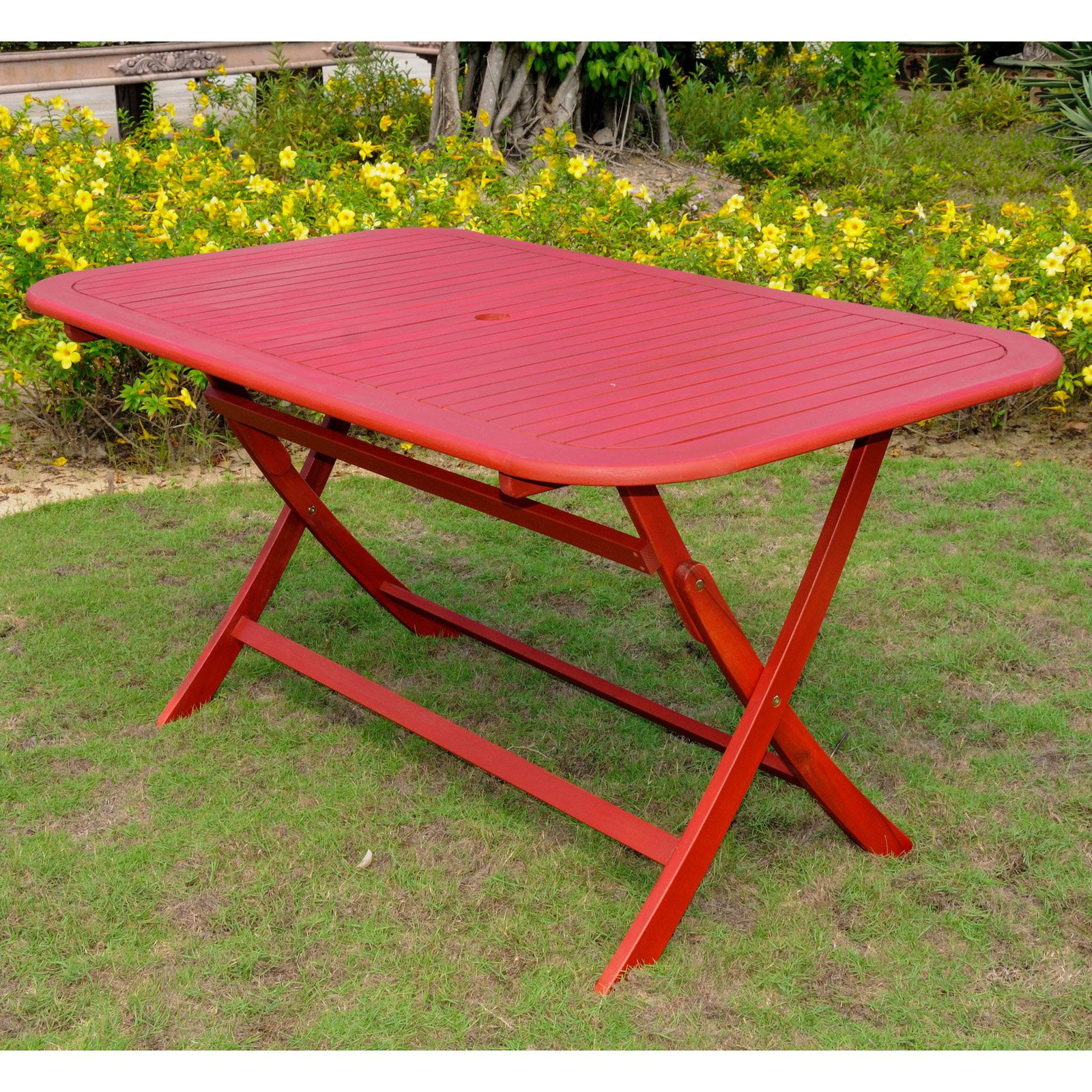 International Caravan Chelsea Acacia Painted Folding Patio Dining Table