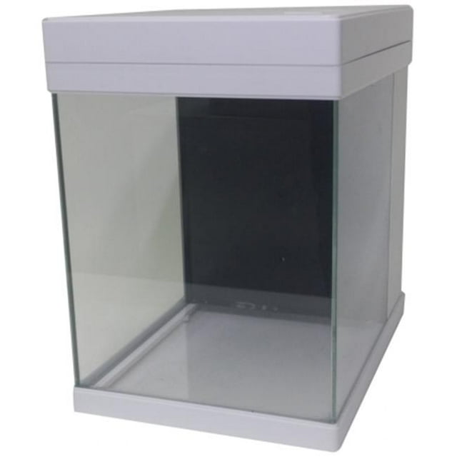 Aquarium à Poissons avec Télécommande LED Cubey 3 gal, Blanc