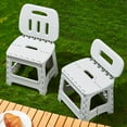 thumbnail image 3 of Folding Step Stool, Portable Small Kids Step Stool, with Carry Handle Ergonomic Design, Weight Capacity Up to 300 Pounds, Compact, for Picnics, Camping, Dining, Fishing, Barbecuing, 3 of 7