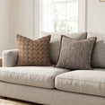 thumbnail image 3 of Pentantan Decorative Throw Pillow, 18"x18" Soft Couch Pillows with 2-Pack Inserts, Vintage Neutral Chenille Cushion for Sofa Living Room Bedroom, Brown, 3 of 7