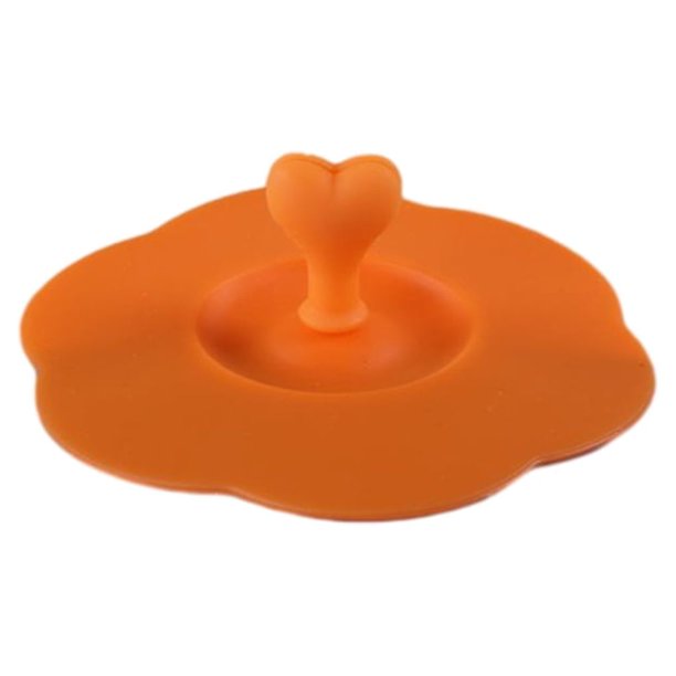 Bearachild Cubierta de la taza del silicón de la categoría alimenticia de BPA para la limpieza y la portabilidad fáciles Tapas fáciles de Organizadores de utensilios de cocina naranja