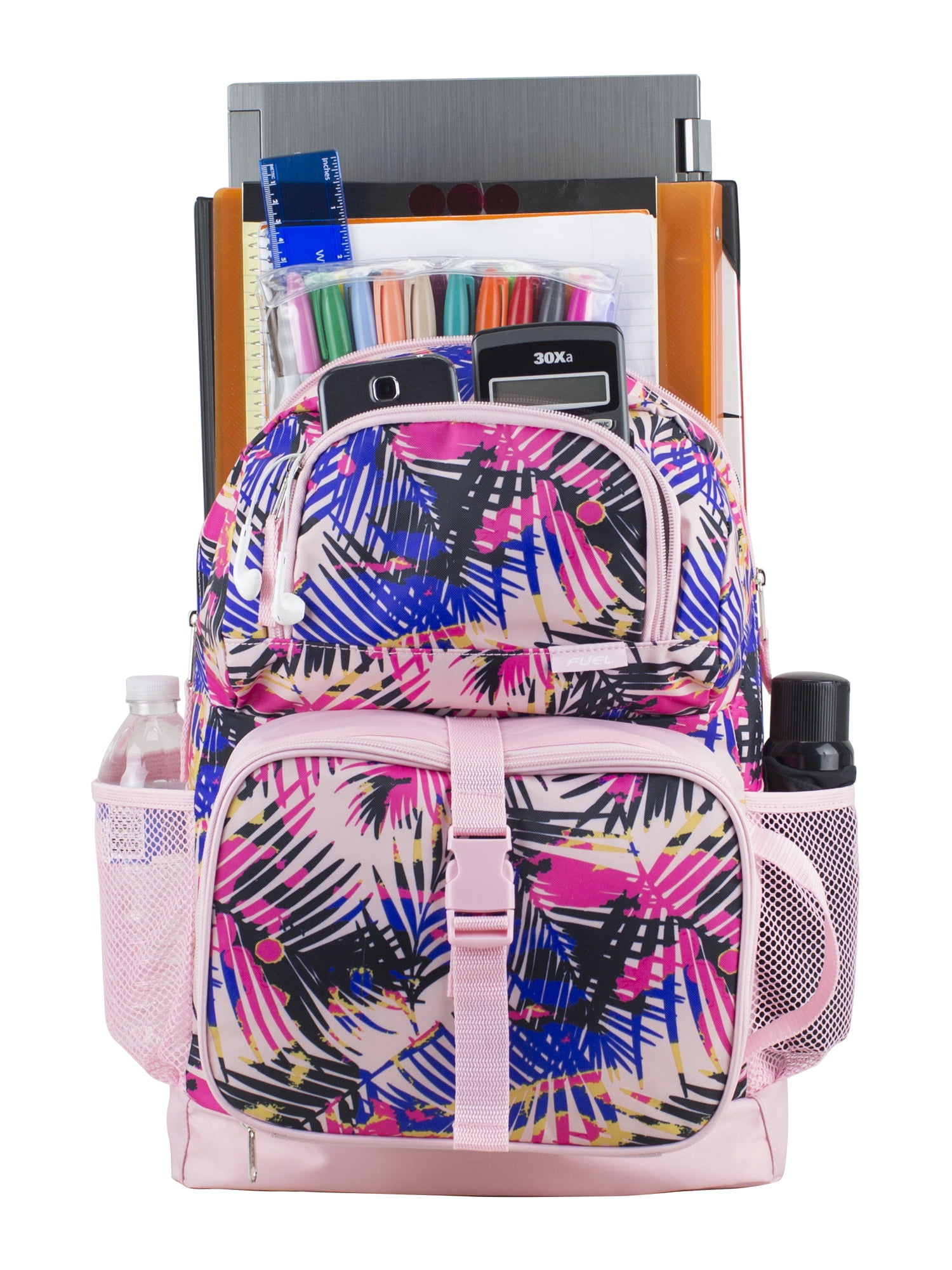 Fuel Unisex 4-Piece Combo Backpack with Lunch Box, Storage Case and Shoe Pouch, Palm Print