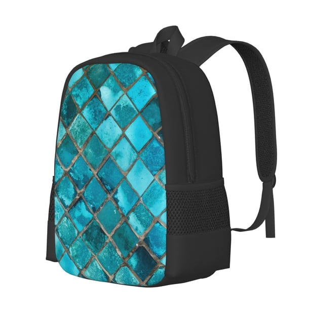 Easygdp Square Glass Mosaic Mochila de Gran Capacidad Minimalista Ideal para Escuela, Viajes y Uso Diario