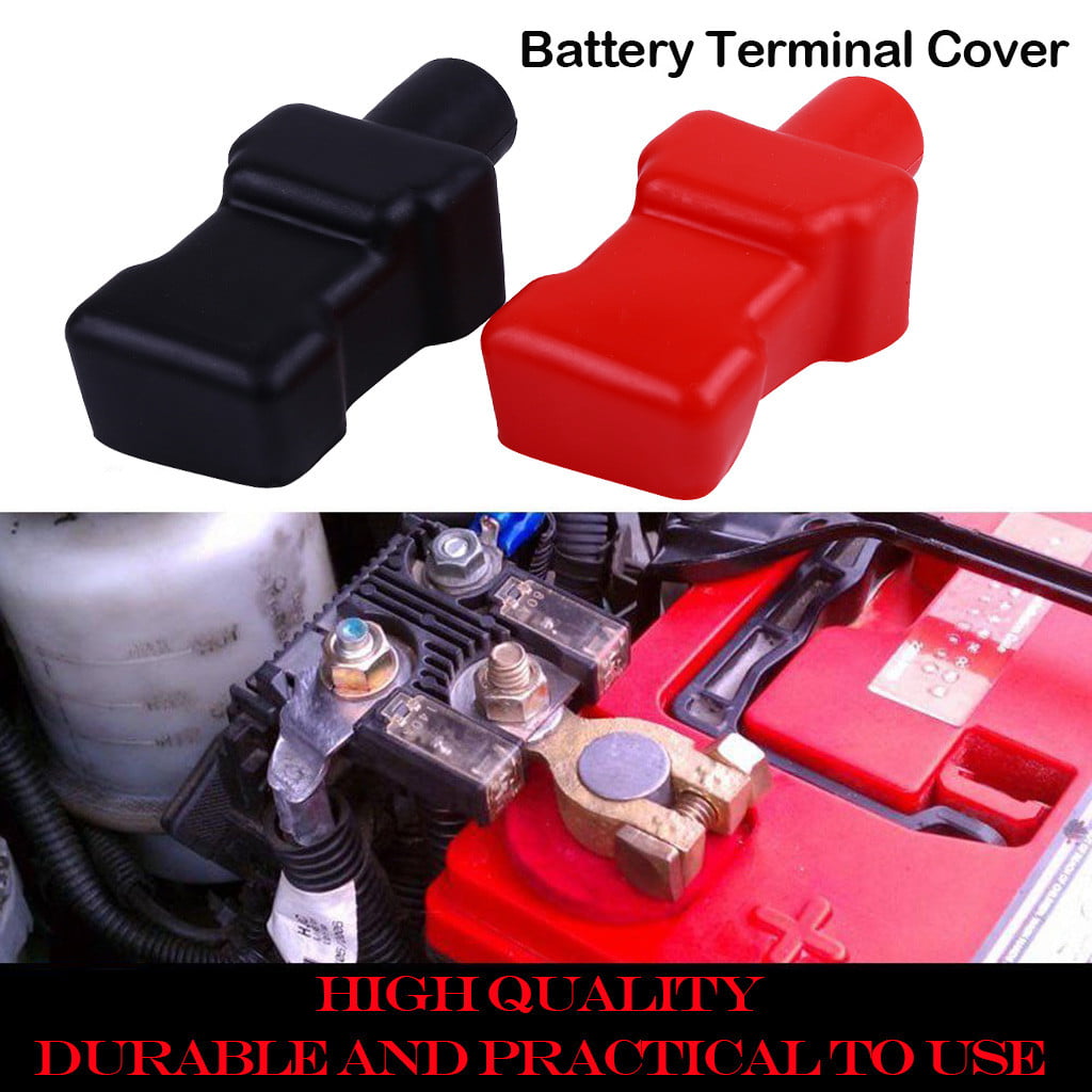 Battery Terminal Covers 2Pcs PVC Marine Battery Terminal Cover Car Positive & Negative Battery Terminal Protector Cover Red & Black 192681 192682 