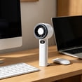thumbnail image 5 of Handheld Fan Digital Display High-Rate 7.48 Inches, Usb Rechargeable Portable Powerful Wind for Outdoor Use, 5 of 7