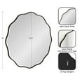 thumbnail image 3 of Kate and Laurel Viona Modern Scalloped Round Mirror, 26 Inch Diameter, Black, Decorative Wavy Circle Mirror with Unique Rippled Edge for Use as Bathroom Vanity Mirror, 3 of 8