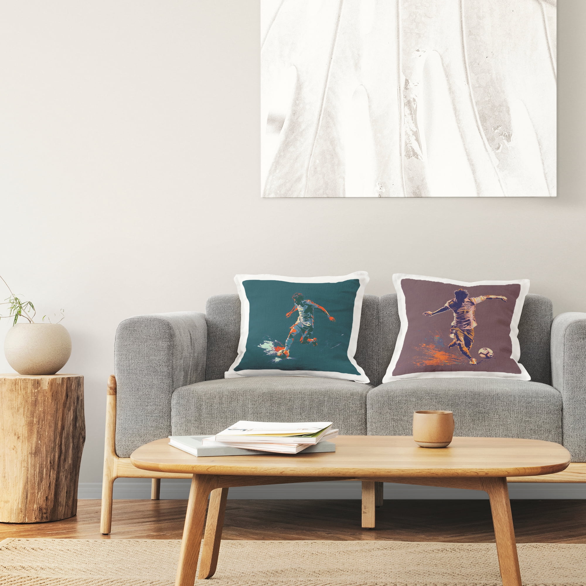 Stupell Industries Winning Goal Soccer Kick Decorative Printed Throw Pillow Design by Lazar Studio.