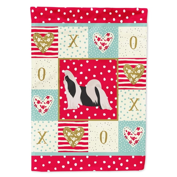 Carolines Treasures CK5843GF Imperial Shih Tzu Love Flag Garden Size Small multicolor