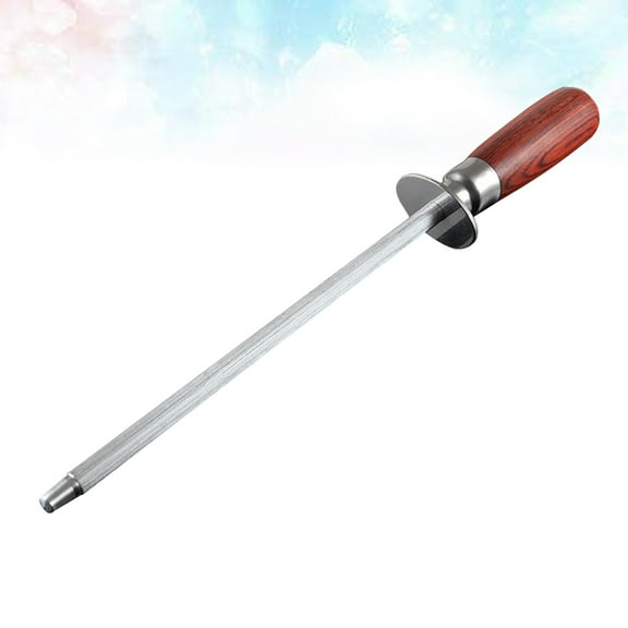 LABSERRON 1Pack Wood Handle Sharpening Tool Carbon Steel Kitchen Accessories For Home Use
