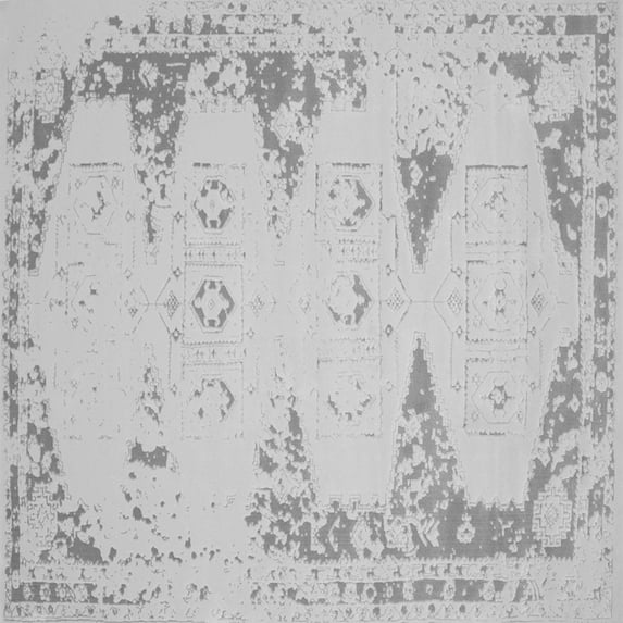 Ahgly Company Indoor Square Abstract Gray Contemporary Area Rugs, 5' Square