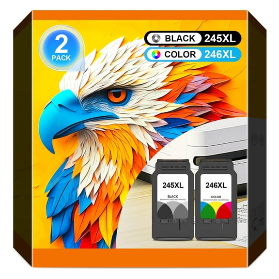 Canon 245XL 246XL Ink Cartridges 245 ink 246 ink for Canon Ink 245 and 246 PG-245XL CL-246XL Compatible with Canon MX492 MX490 MG2522 TS3120 MG3022 MG2520 MG2920 TR4520
