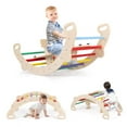 thumbnail image 3 of Yardi Yard 4-in-1 Multifunctional Wooden Climbing Toys, Wooden Climbing Toys with Rocker and Crawling Tunnel, Kids Climbing Toys, Multicolor, 3 of 5