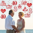 thumbnail image 4 of 24 Pieces 40th Anniversary Hanging Swirls Decorations, 40th Ruby Wedding Anniversary Hanging Swirls Ceiling Decorations for Couple, Happy Anniversary Valentine Party Supplies, 4 of 6