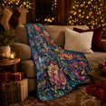 thumbnail image 3 of Enchanted Botanical Garden Jewel Tones, Festive Botanical Garden Scene, Warm Flannel Blanket for Sunroom and Reading Nook, Garden Lovers Thanksgiving Gift, Botanical Home Decor, 3 of 9