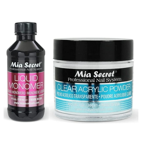 Mia Secret Liquid Monomer 4 oz and CLEAR Powder 1 oz