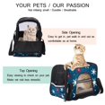 thumbnail image 3 of Christmas Snowflakes Premium Fabric Pet Bag - Durable 900D Oxford Cloth - Cozy Sherpa Base - Ideal for Cats - Adjustable Nylon Webbing Straps - 17x10x11.8in/43x26x30cm Size, 3 of 7