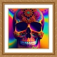 thumbnail image 2 of Stephen Chambers 26x26 Gold Ornate Wood Framed With Double Matting Wall Art Titled - Skull 84, 2 of 6
