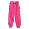 thumbnail image 4 of TiaoBug Womens Belly Dance Pants Side Split Sequins Yoga Bloomers Pants Hippie Jogger Trousers Hot Pink One Size, 4 of 7