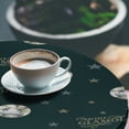 thumbnail image 2 of Ambesonne Stars Emoji Fitted Round Tablecloth, Stars Fractal Fun Faces, 40"- 44" Diameter, Dark Green Pale Khaki, 2 of 4