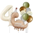 thumbnail image 6 of Retro Matte Caramel Colored Dinosaur Aluminum Film Number Balloon Set Happy Birthday Party Decoration Kids Background Photo Prop (9,Other), 6 of 7