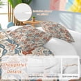 thumbnail image 2 of 3 Piece Boho Floral Duvet Cover Set Queen Size,Microfiber Comforter/Quilt Cover with Corner Ties and 2 Pillowcases,Farmhouse Vintage Red Blue Flower Plant All Season Soft Bedding with Zipper Closure, 2 of 8