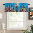 thumbnail image 2 of Kitchen Valances for Window, Undersea World Funny Diving Pig Light Filtering Rod Pocket Valance Curtain, Summer Marine Coral Fish Short Curtains Window Topper for Bedroom Living Room 42x12in, 2 of 9