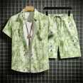 thumbnail image 3 of Conjuntos para hombre, camisetas de playa con estampado gráfico, ropa barata, camisetas, pantalones cortos, trajes para hombre, estilo coreano, novedad esencial a juego, 3 of 4