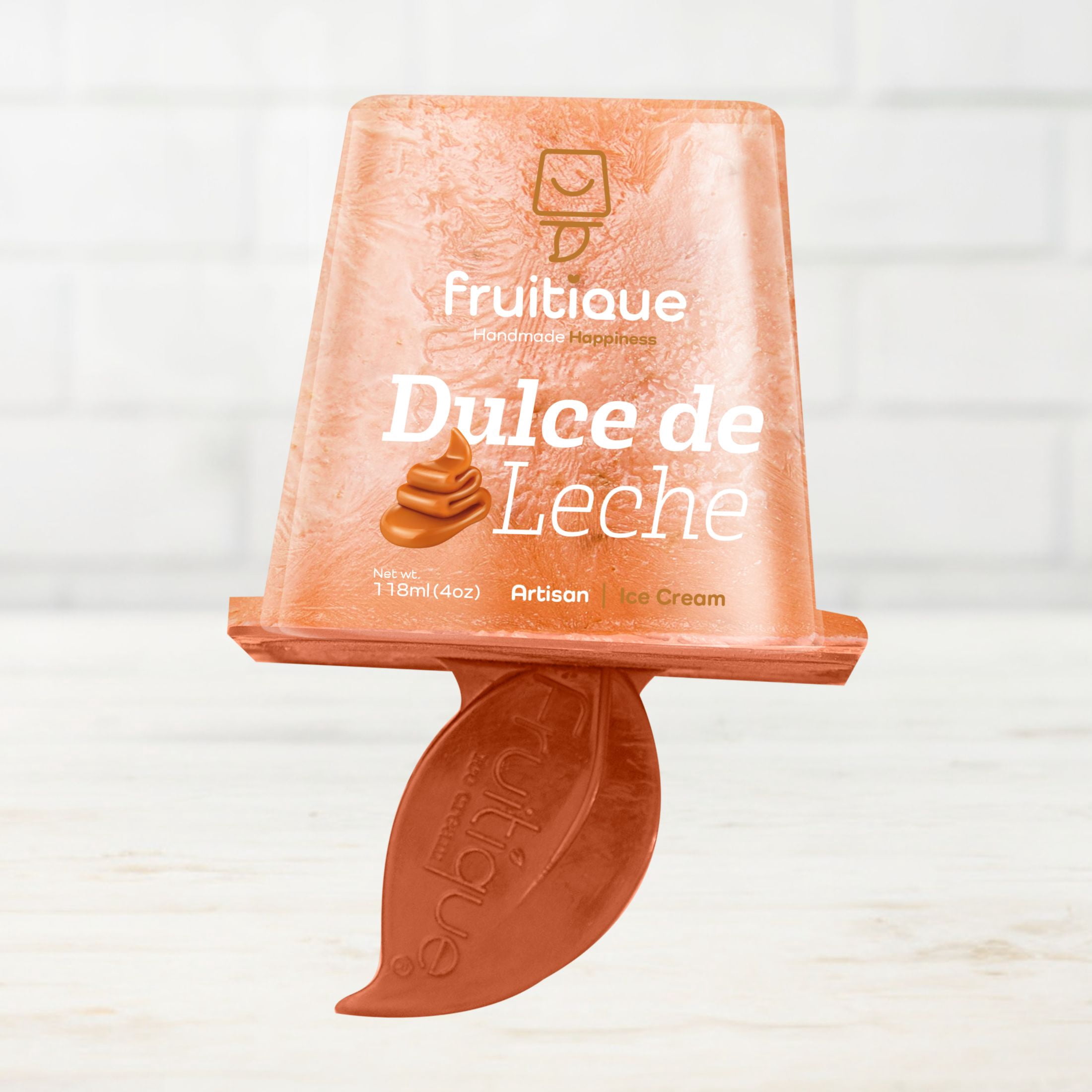 Fruitique Dulce De Leche Frozen Artisan Ice Cream Square Bar 4oz