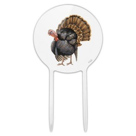 Turkish Birthday Acrylic Tom the Awesome Wild Turkey Cake Topper Party Decoration for Wedding Anniversary Birthday Graduation ()