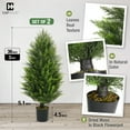 thumbnail image 5 of CAPHAUS 3 FT, 36 Inch Artificial Cedar Tree set of 2, Natural Faux Plants for Outside Planter, UV Resistant, Fake Boxwood Topiary w/ Dried Moss, Artificial Tree Indoor, Outdoor Patio Decor, 5 of 9