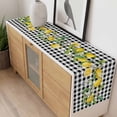 thumbnail image 4 of Lemon Table Runner - 60 Inch Long, Kitchen Dining Table Runner Dresser Scarves, Farmhouse Summer Botanical Fruit Black White Plaid Farmhouse Decor for Coffee Tables Wedding Party Banquet, 4 of 7