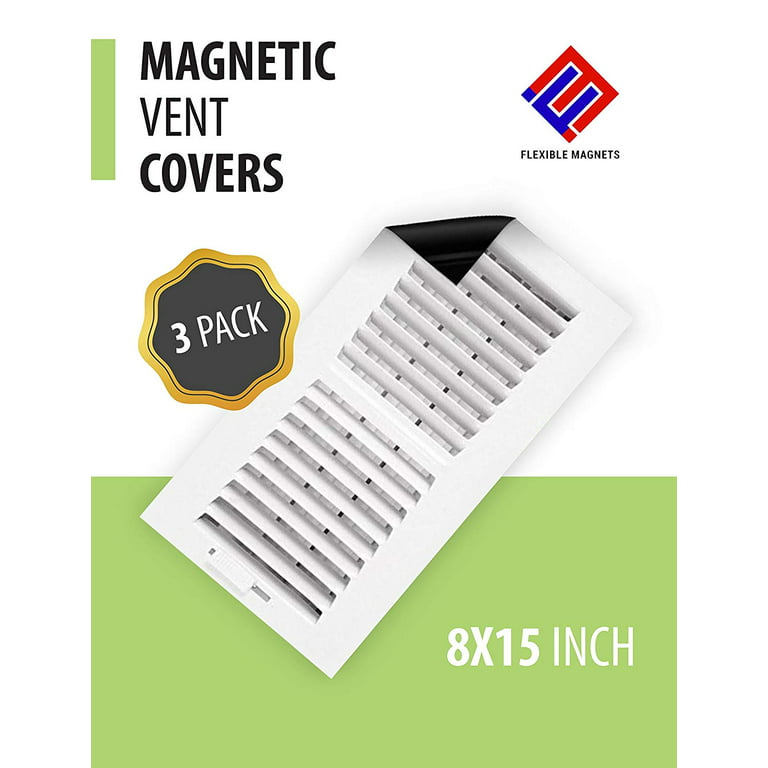 Strongest Magnetic Vent Covers (3-Pack), Flexible Floor Vent Cover, Cut to  Size Air Vent Covers, Heat/AC Vent Covers for Home Ceiling Registers, 8 x