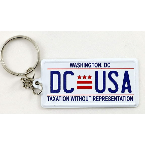 Washington D.C. License Plate Aluminum Ultra-Slim Rectangular Souvenir Keychain