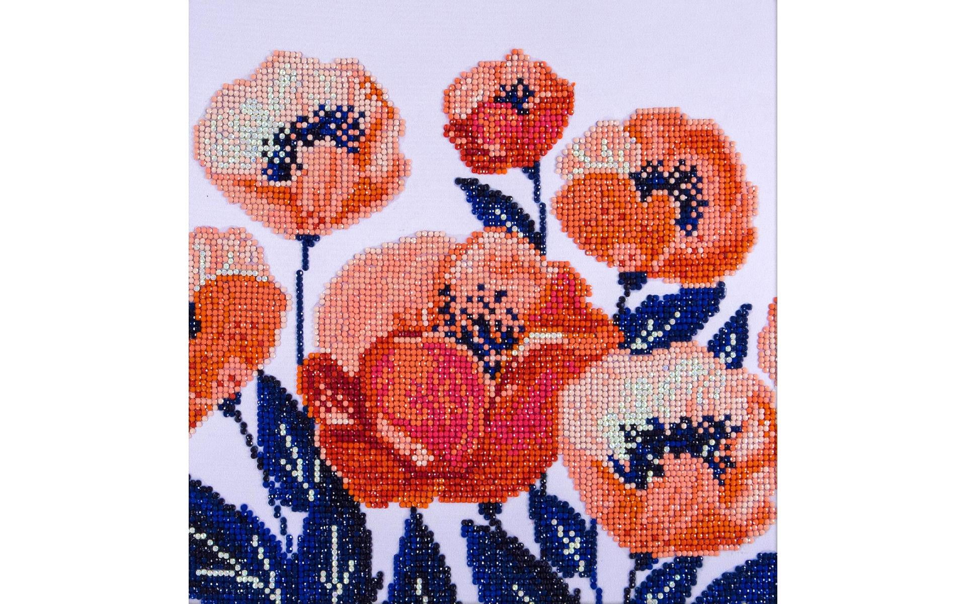 Diamond Art Kit 12"x 12" Intermediate Poppies