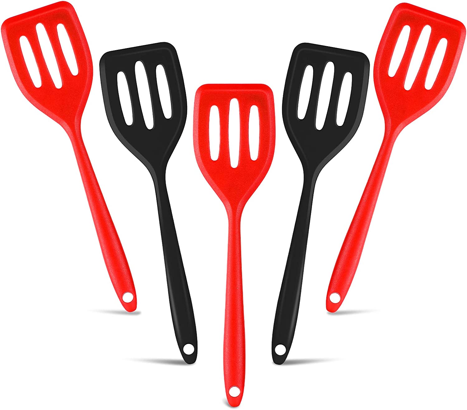 5 Pack Small Silicone Turner High Heat Resistant Slotted Spatula