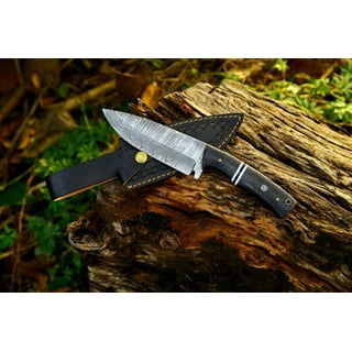OHIY Handmade Bushcraft Knife 4116 German Steel 4-1/4in Blade, Leather  Sheath