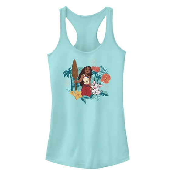 Junior's Moana 2 Pua and Moana Racerback Tank Top