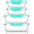 thumbnail image 1 of Juego de recipientes de vidrio extra grandes para almacenamiento de alimentos con tapas, 2 paquetes de 80 onzas y 30 onzas (10 tazas) y 2 paquetes de 30 onzas (4.5 tazas) recipiente de vidrio, 1 of 4