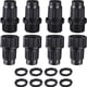 thumbnail image 1 of Kit de manguera de jardín extensible con conectores de plástico para manguera de jardín, accesorios de extremo de manguera macho y hembra, 4 piezas, negro, 1 of 6