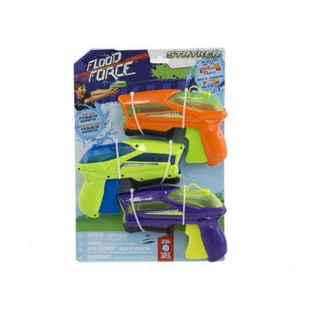 Swim Way Pack of 3 Flood Force Stryker Water Blaster 7.25" - Green/Orange