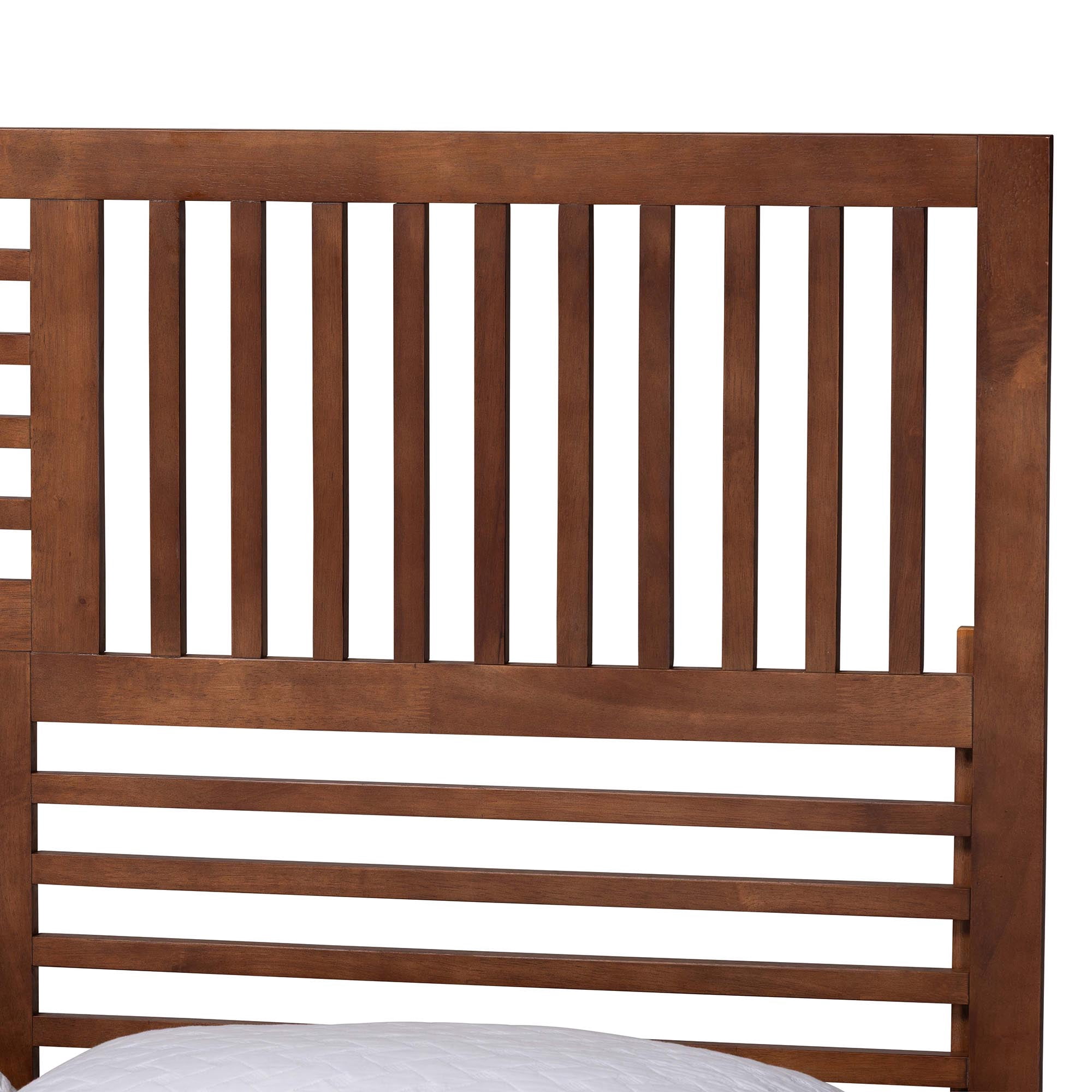 Baxton Studio Gemma Mid-Century Platform Bed, King, Ash Walnut